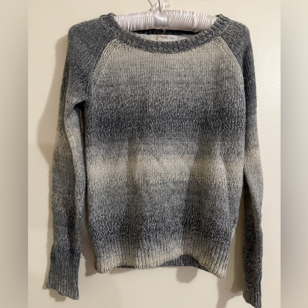 Rewind Gray and Cream Ombre Sweater